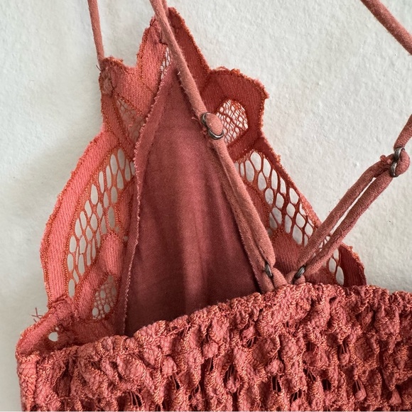 Intimately Free People Adella Lace Floral Bralette Top Copper Orange Size Small - Picture 6 of 11